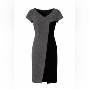 Chic Asymmetrical Black and Gray Dress